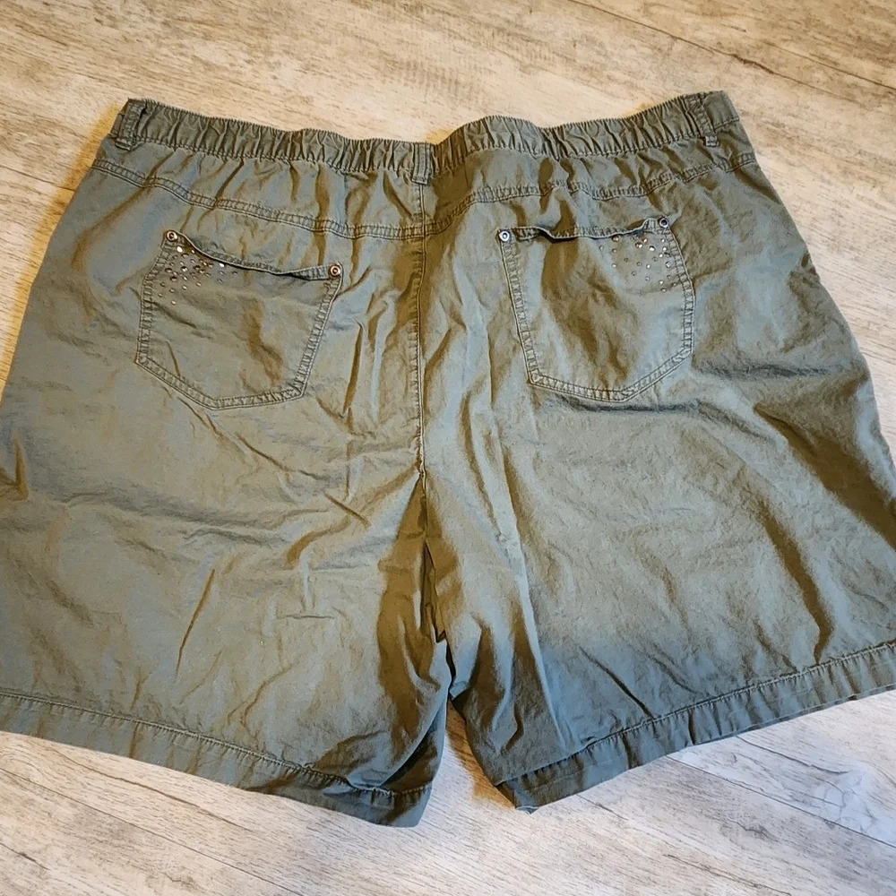Basic Editions Women’s Shorts Size 2X Sea Green - Picture 3 of 5